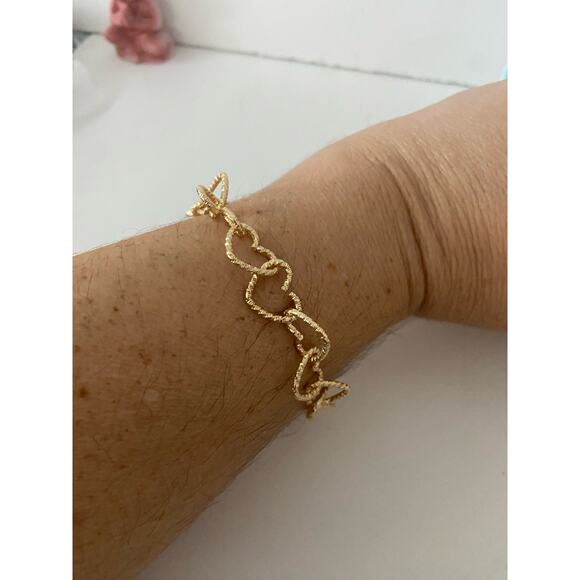 Gorgeous heart link bracelet gold tone - Picture 1 of 3